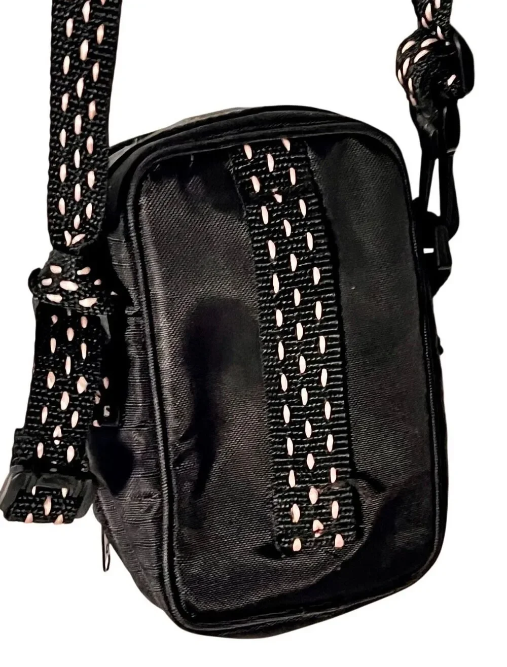 Samsonite Black Compact Camera Bag Phone Case Black and Pink Crossbody Strap